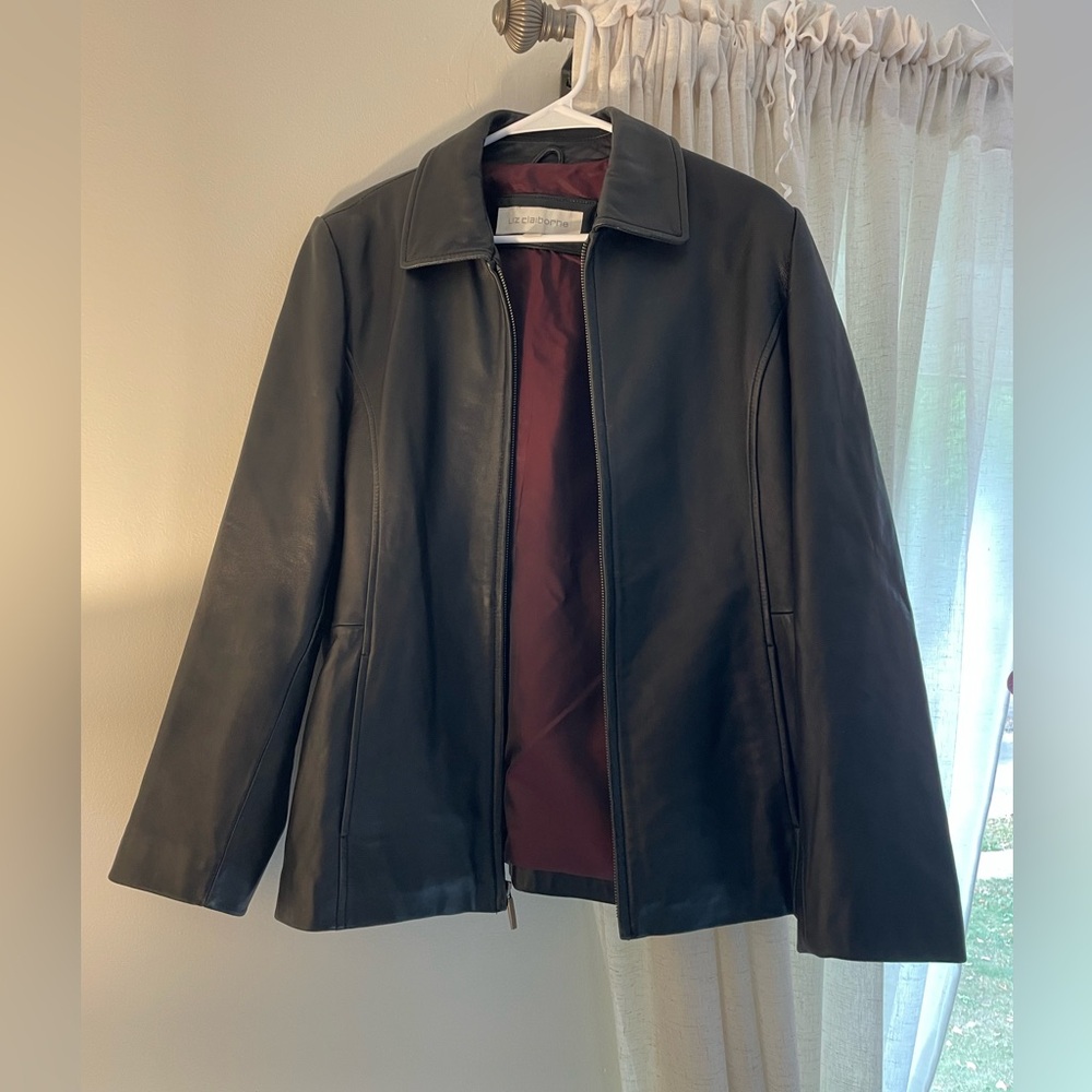 Black leather Liz Claiborne jacket